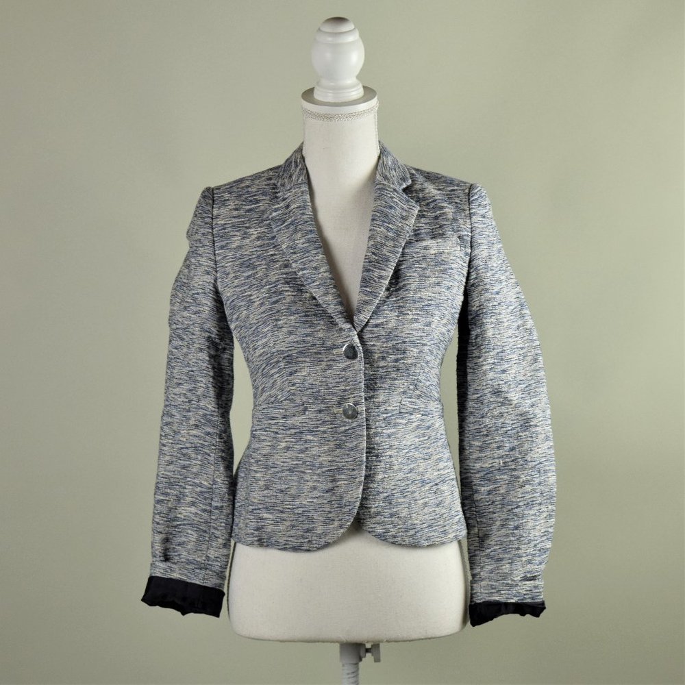 Calvin Klein Blue Cotton Tweed Blazer